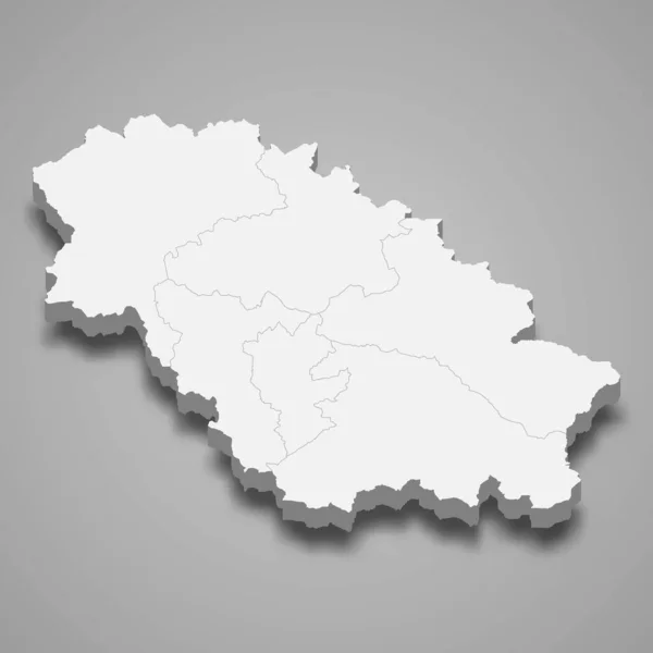 Mappa Isometrica Pernik Una Provincia Della Bulgaria Isolata Con Ombra — Vettoriale Stock