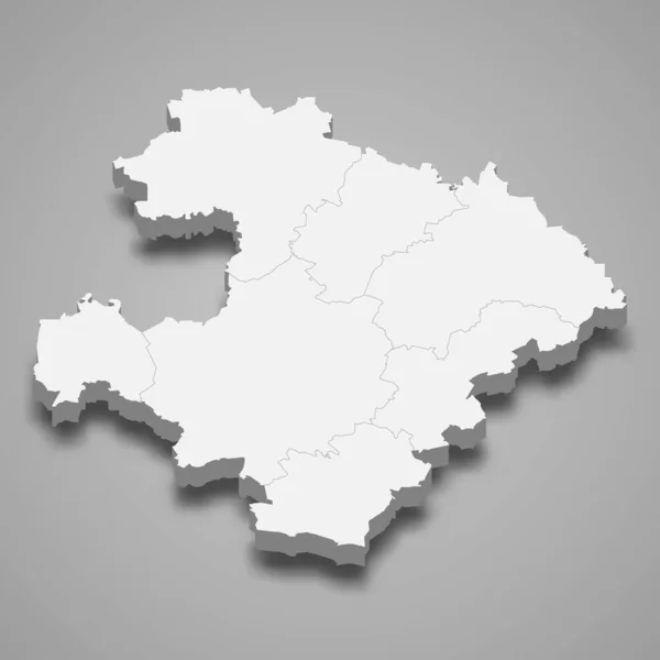 Isometrisk Karta Över Razgrad Provins Bulgarien Isolerad Med Skugga — Stock vektor