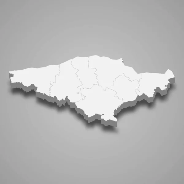 Mapa Isométrico Silistra Una Provincia Bulgaria Aislada Con Sombra — Vector de stock