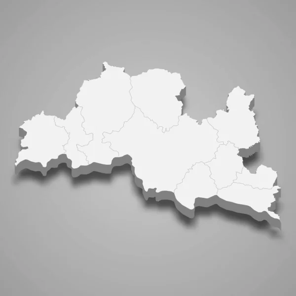 Изометрическая Карта Смоляна Провинция Болгарии Изолированная Тени — стоковый вектор
