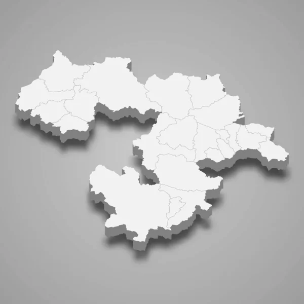 Изометрическая Карта Софии Является Провинция Болгария Изолированы Тенью — стоковый вектор