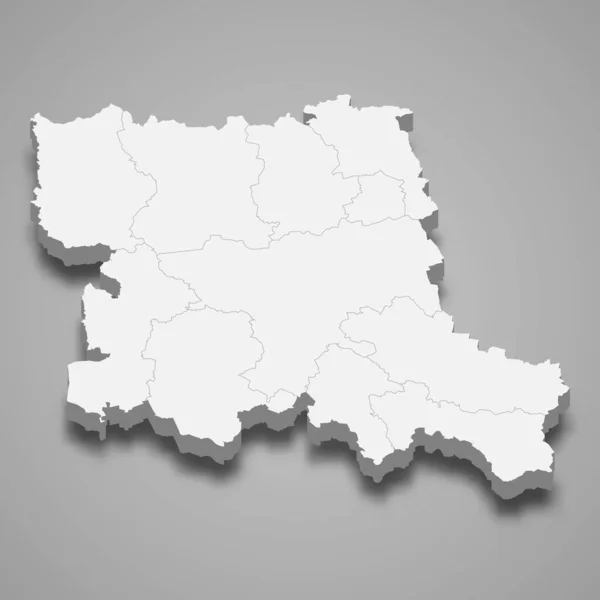 Mapa Isométrico Stara Zagora Una Provincia Bulgaria Aislada Con Sombra — Vector de stock