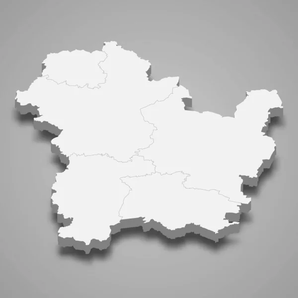 タルゴヴィシテ島の3次元地図は影で孤立したブルガリアの州である — ストックベクタ