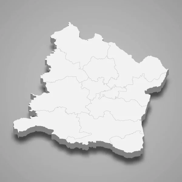 Varna的3D等距地图是保加利亚的一个省 与阴影隔离 — 图库矢量图片