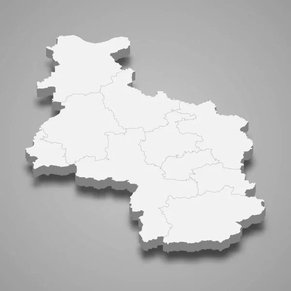 Mapa Isométrico Veliko Tarnovo Una Provincia Bulgaria Aislada Con Sombra — Vector de stock