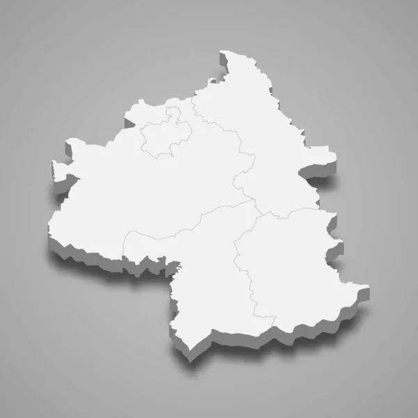 Isometric Map Yambol Province Bulgaria Isolated Shadow — Stock Vector