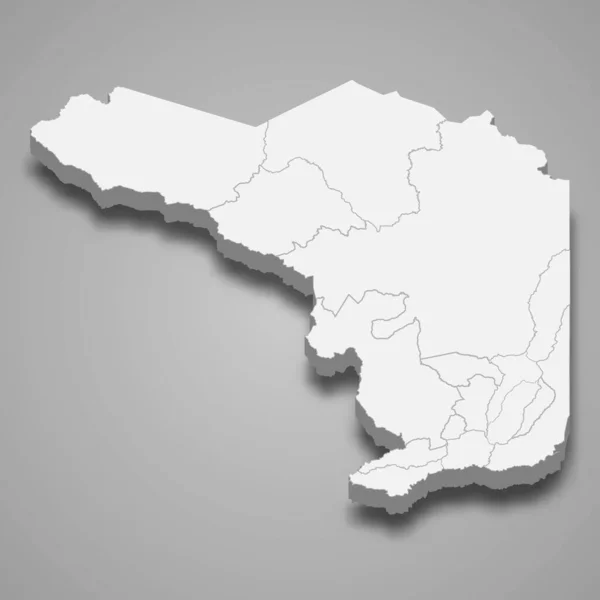 Mapa Isométrico Alajuela Una Provincia Costa Rica Aislada Con Sombra — Vector de stock