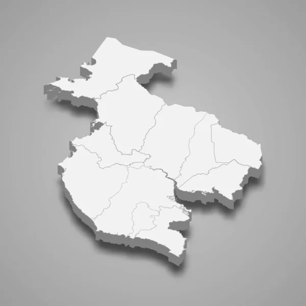 Mapa Isométrico Guanacaste Una Provincia Costa Rica Aislada Con Sombra — Vector de stock