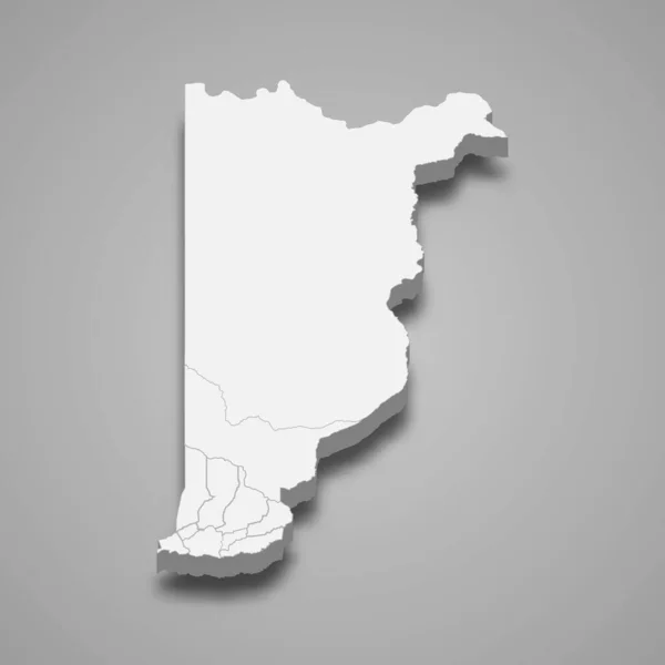 Mapa Isométrico Heredia Una Provincia Costa Rica Aislada Con Sombra — Vector de stock