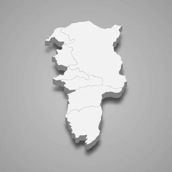 Mapa Isométrico Bolívar Una Provincia Ecuador Aislada Con Sombra — Vector de stock