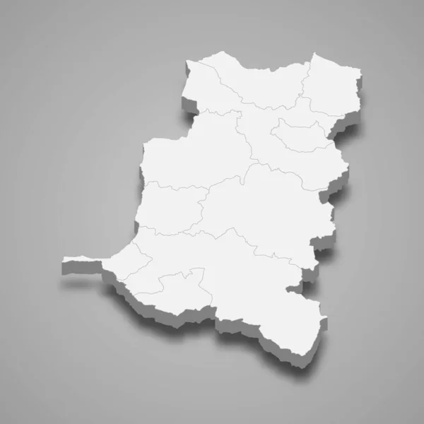 Isometrisk Karta Över Chimborazo Provins Ecuador Isolerad Med Skugga — Stock vektor