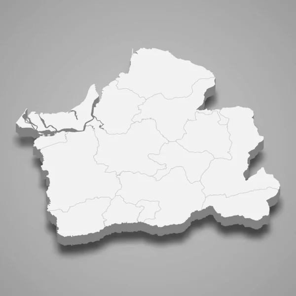 Isometric Map Oro Province Ecuador Isolated Shadow — Stock Vector