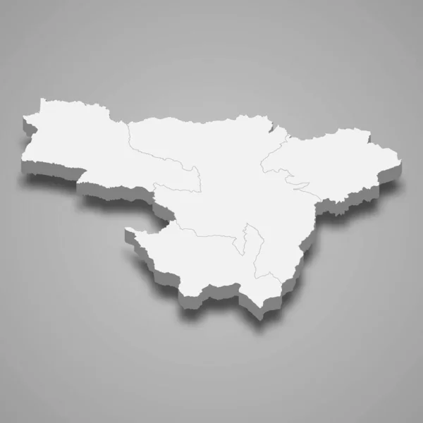 Mapa Isométrico Pichincha Uma Província Equador Isolada Com Sombra —  Vetores de Stock