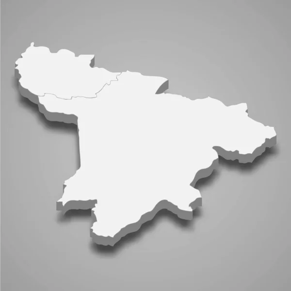 Isometrisk Karta Över Santo Domingo Los Tsachilas Provins Ecuador Isolerad — Stock vektor