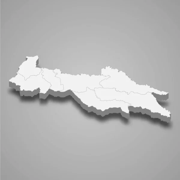 Carte Isométrique Sucumbios Est Une Province Equateur Isolée Avec Ombre — Image vectorielle