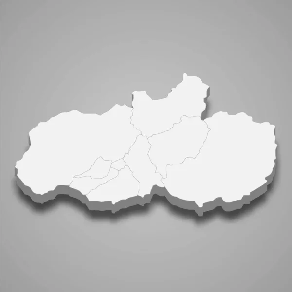 Carte Isométrique Tungurahua Est Une Province Equateur Isolée Avec Ombre — Image vectorielle