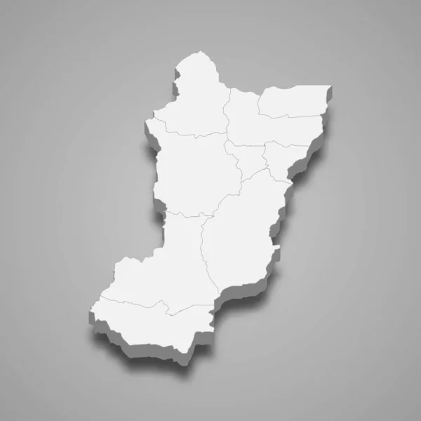 Zamora Chinchipe的3D等深线地图是厄瓜多尔的一个省 与阴影隔离 — 图库矢量图片