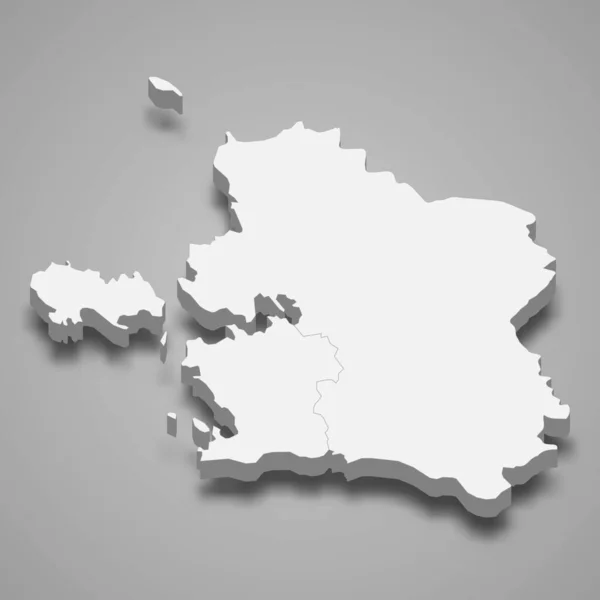 Mapa Isométrico Condado Laane Uma Região Estónia Isolada Com Sombra — Vetor de Stock