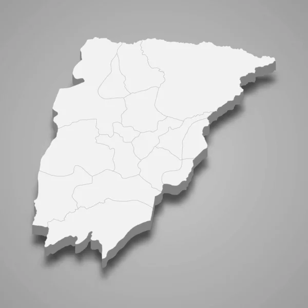 Ізометрична Мапа Чимальтенанго Провінція Гватемали Ізольована Тінню — стоковий вектор