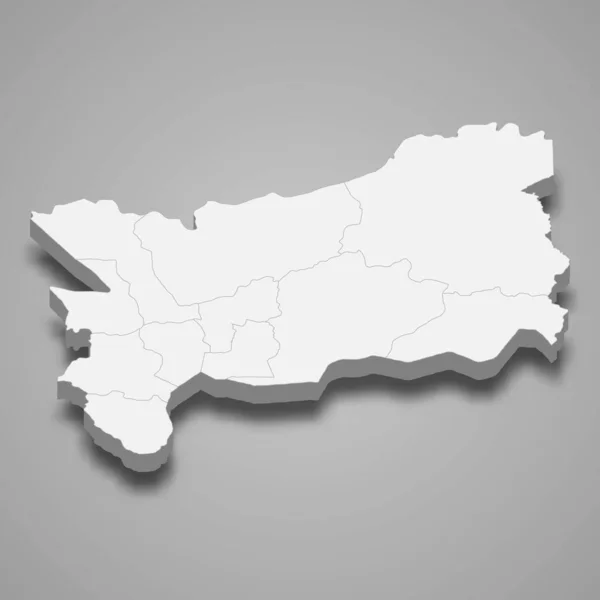 Mapa Isométrico Zacapa Uma Província Guatemala Isolada Com Sombra —  Vetores de Stock