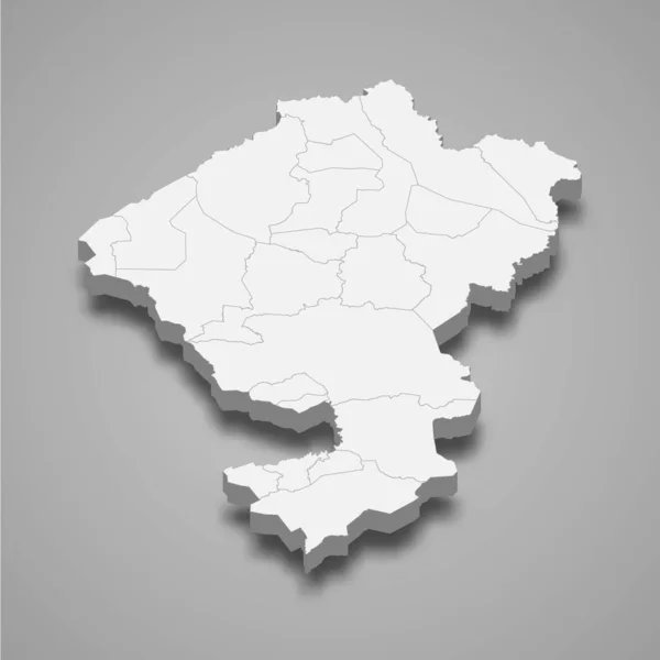 Izometryczna Mapa Comayagua Jest Prowincją Honduras Odizolowaną Cienia — Wektor stockowy