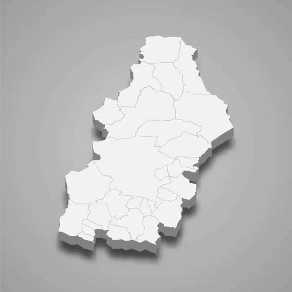 Isometrische Kaart Van Francisco Morazan Een Provincie Van Honduras Geïsoleerd — Stockvector
