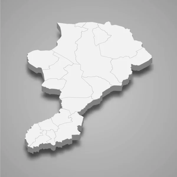 Mapa Isométrico Intibuca Una Provincia Honduras Aislada Con Sombra — Vector de stock