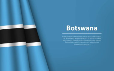 Telif uzayı arka planına sahip Botswana bayrağı. Bağımsızlık Günü için bayrak veya kurdele vektör şablonu