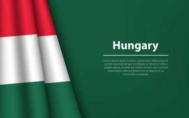 Telif uzayı arka planına sahip Macaristan bayrağı. Bağımsızlık Günü için bayrak veya kurdele vektör şablonu