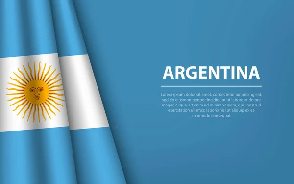 具有版权背景的阿根廷波浪旗 独立日横幅或彩带矢量模板 — 图库矢量图片