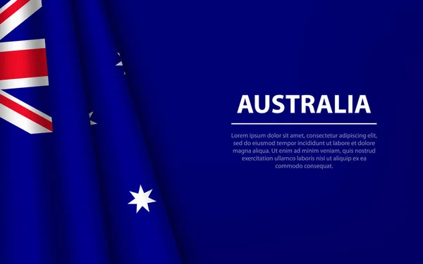 Wave Zászló Ausztrália Copyspace Háttér Banner Vagy Szalag Vektor Sablon — Stock Vector