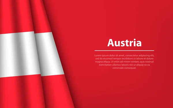 コピースペースの背景を持つオーストリアの波旗 独立記念日のためのバナーまたはリボンベクトルテンプレート — ストックベクタ