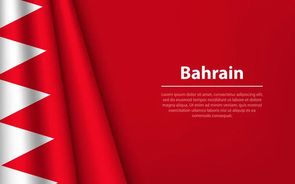 Fala Flagi Bahrajnu Tłem Copyspace Szablon Wektora Sztandaru Lub Wstążki — Wektor stockowy