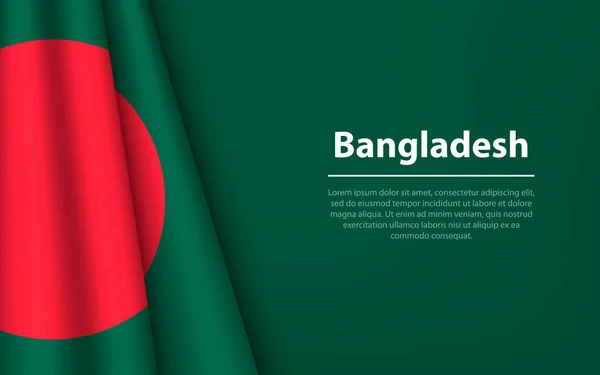 Wave Flagga Bangladesh Med Copyspace Bakgrund Banner Eller Band Vektor — Stock vektor