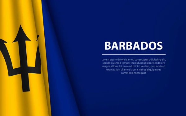 バルバドスの波の旗のコピースペースの背景 独立記念日のためのバナーまたはリボンベクトルテンプレート — ストックベクタ