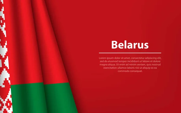 Bandera Bielorrusia Con Fondo Copyspace Plantilla Vector Banner Cinta Para — Archivo Imágenes Vectoriales
