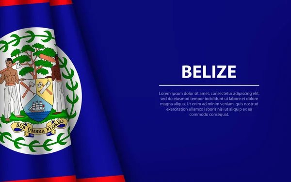 Bandeira Onda Belize Com Fundo Copyspace Modelo Vetor Faixa Fita —  Vetores de Stock