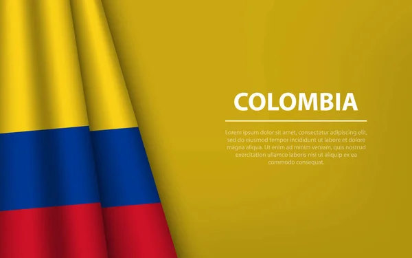 Bandera Colombia Con Fondo Copyspace Plantilla Vector Banner Cinta Para — Vector de stock