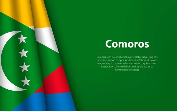 Bandeira Onda Comores Com Fundo Copyspace Modelo Vetor Faixa Fita —  Vetores de Stock