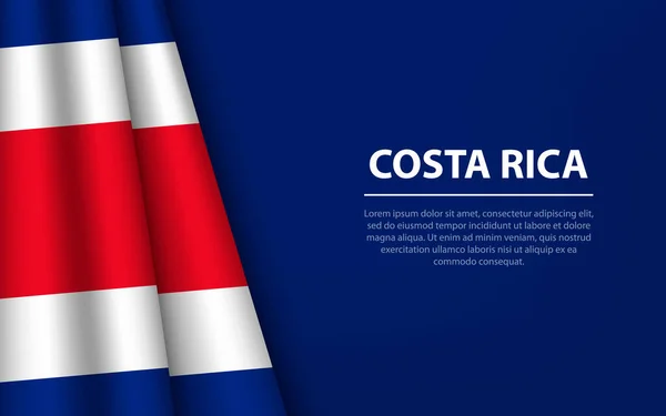 Bandeira Onda Costa Rica Com Fundo Copyspace Modelo Vetor Faixa —  Vetores de Stock