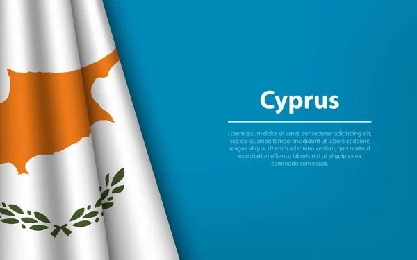 Flaga Falowa Cypru Tłem Copyspace Szablon Wektora Sztandaru Lub Wstążki — Wektor stockowy