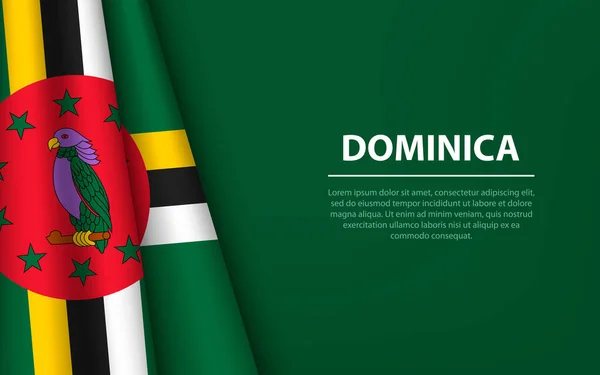 Vlajka Dominiky Copyspace Zázemím Šablona Vektoru Pruhu Nebo Stuhy Pro — Stockový vektor