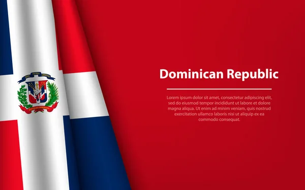 Bandera Onda República Dominicana Con Fondo Copyspace Plantilla Vector Banner — Archivo Imágenes Vectoriales