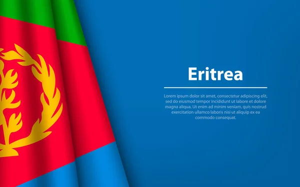 Wave Vlag Van Eritrea Met Copyspace Achtergrond Banner Lintvector Sjabloon — Stockvector