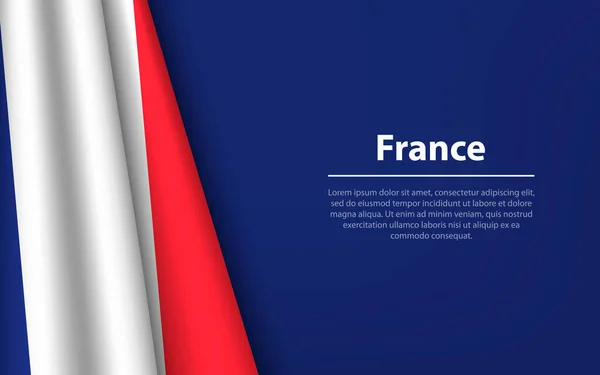 Hullámzó Zászló Franciaország Copyspace Háttérrel Banner Vagy Szalag Vektor Sablon — Stock Vector