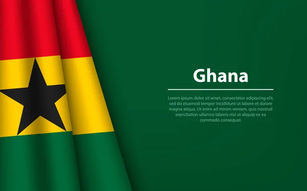 Wave Flagga Ghana Med Copyspace Bakgrund Banner Eller Band Vektor — Stock vektor