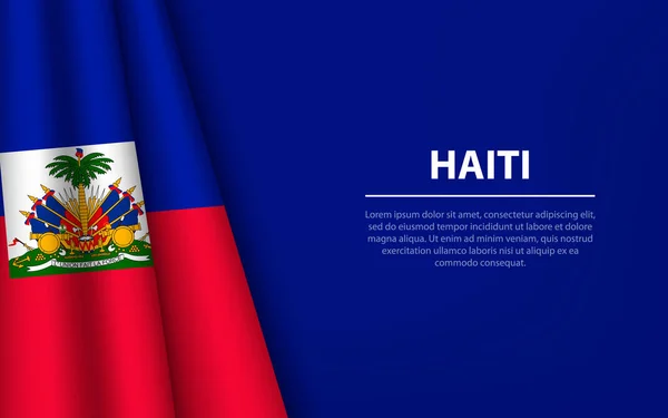 Wave Flagga Haiti Med Copyspace Bakgrund Banner Eller Band Vektor — Stock vektor