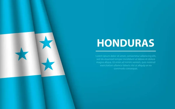Vague Drapeau Honduras Avec Fond Copyspace Modèle Bannière Ruban Vectoriel — Image vectorielle