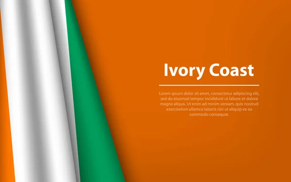 Wave Flag Ivory Coast Copyspace Background Banner Ribbon Vector Template — Stock Vector