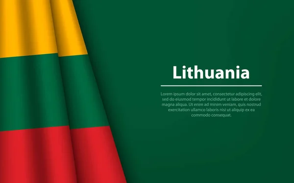 Σημαία Κύμα Της Λιθουανίας Φόντο Copyspace Πρότυπο Διάνυσμα Banner Κορδέλας — Διανυσματικό Αρχείο